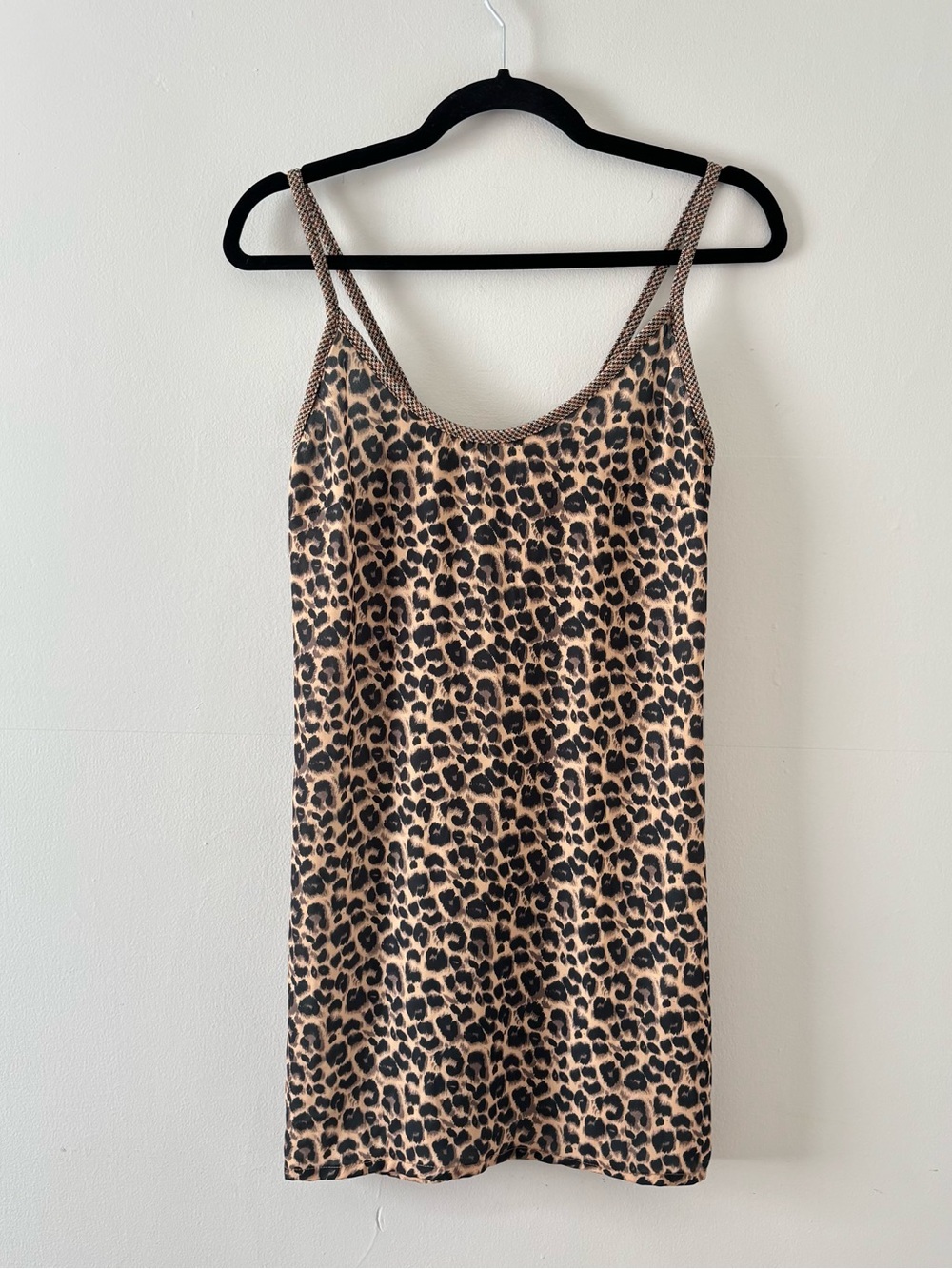 Hand Over Leopard Print Mini Dress Slip Sleeveless Animal Print Summer